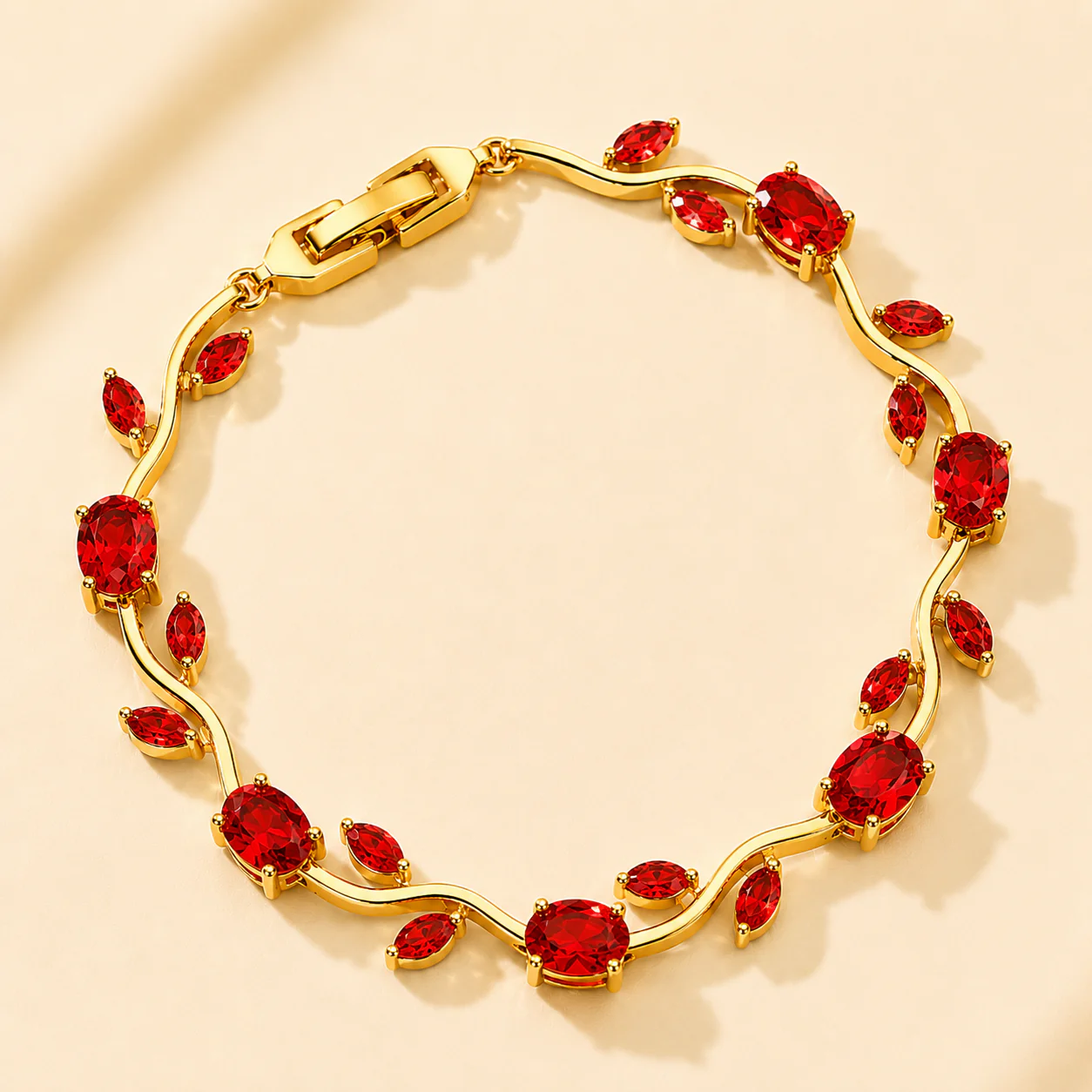 Elegant Floral Link Lightweight Adjustable Tulip Bracelet - Image 2