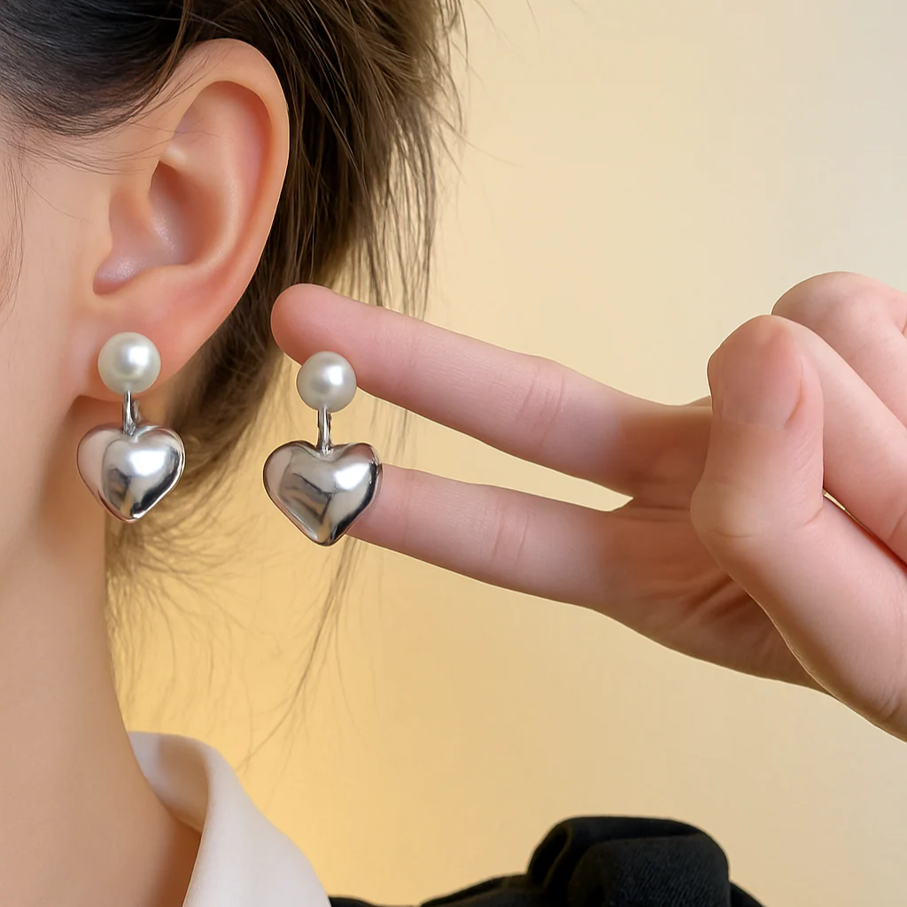 Eternal Elegance Heart Earrings - Image 2