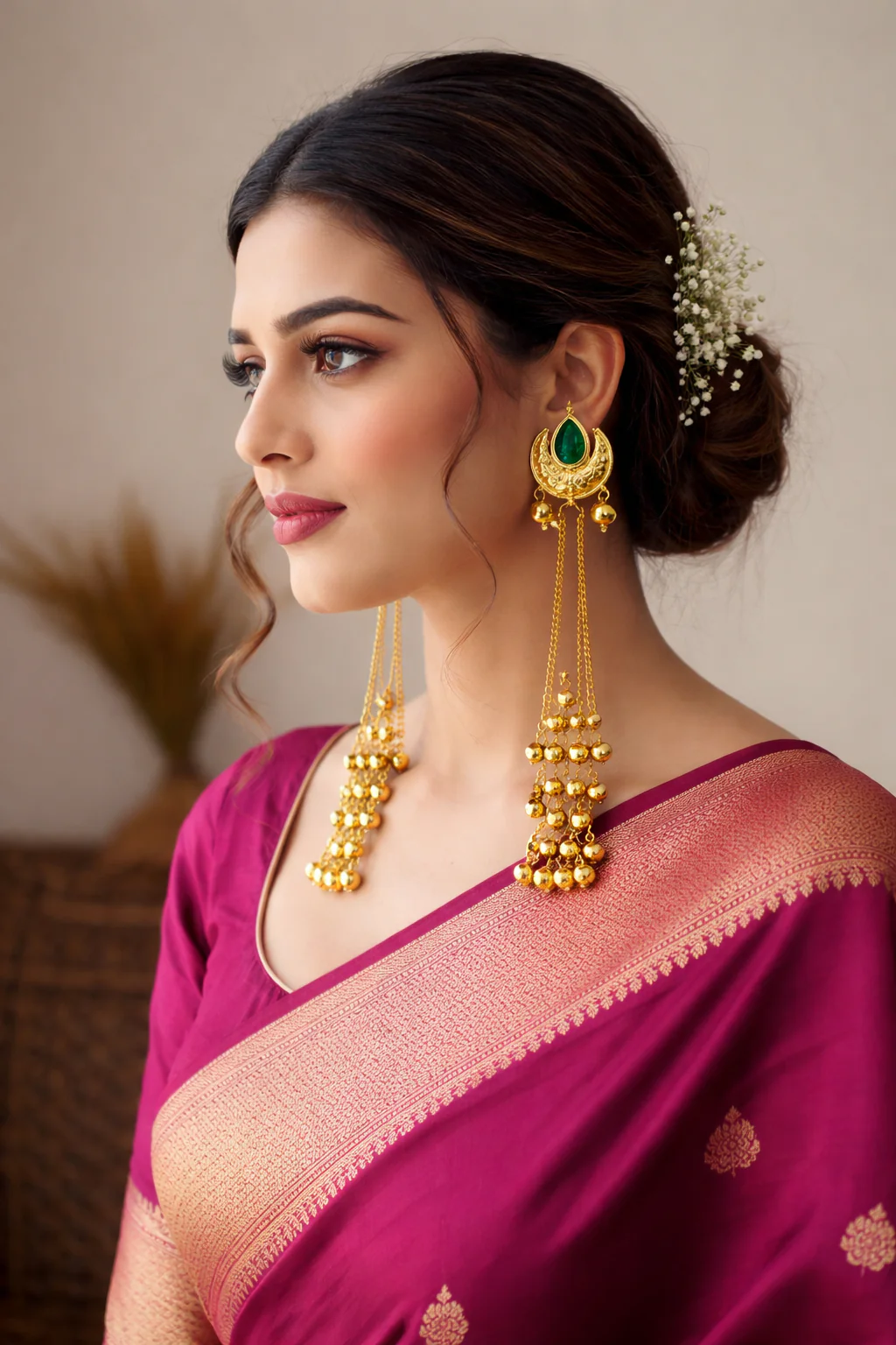 Firdaus Green Kashmiri Earring - Image 2