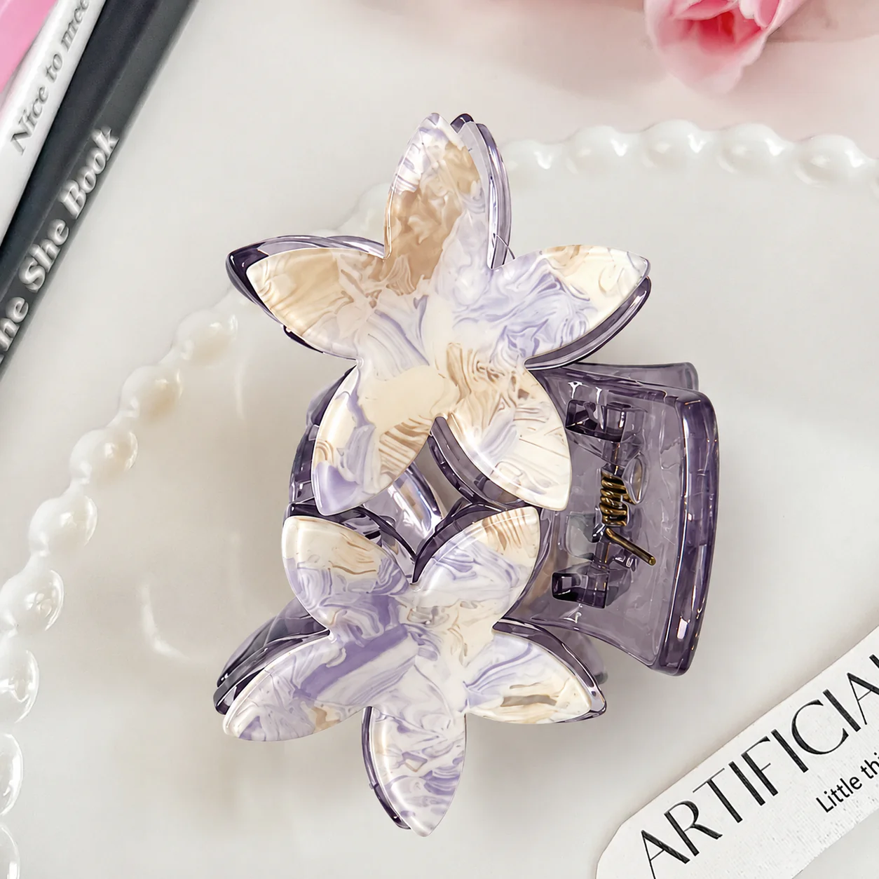 Floral Marble Hair Clutcher - Image 8