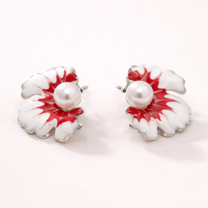 Floral with Shiny Pearls Enamel - Image 4