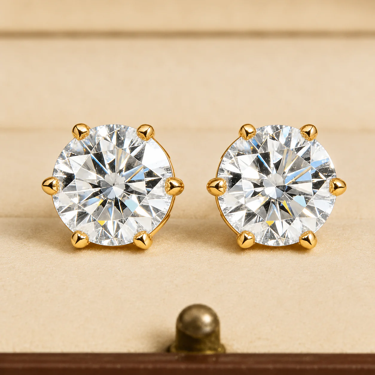 Four-Prong Round Grown Diamond Earring