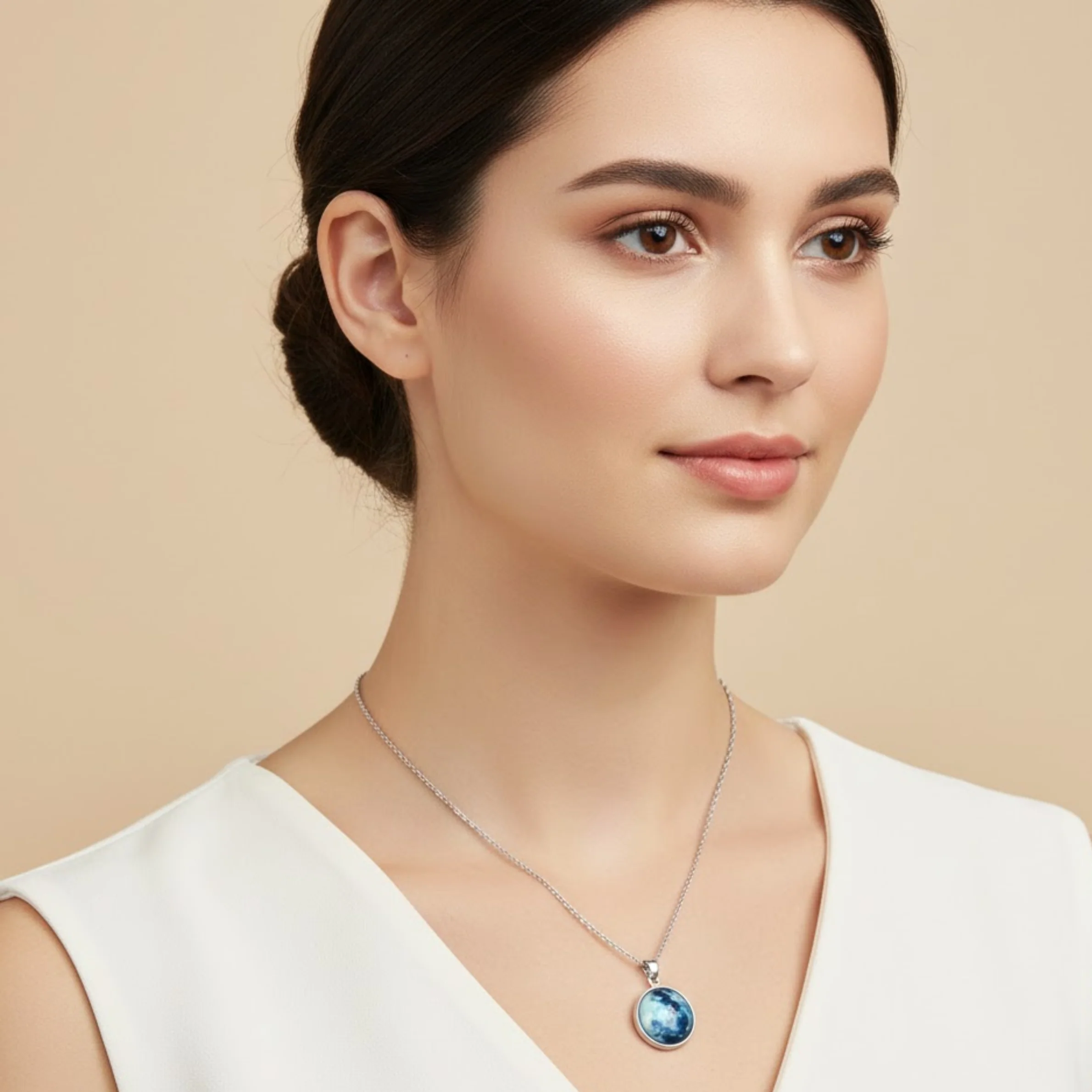 Galaxy Moonstone Silver Necklace - Image 2