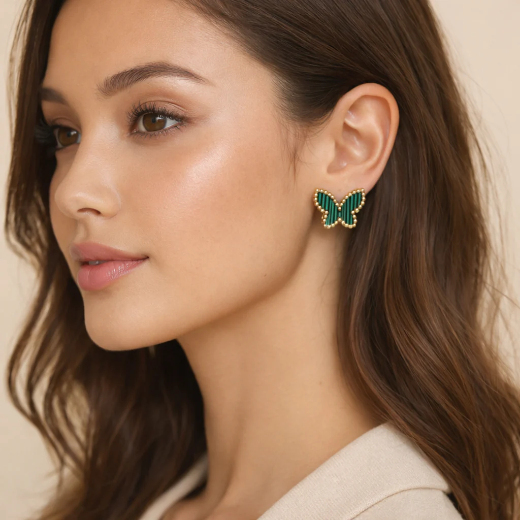 Dainty Gold Butterfly Studs - Image 6