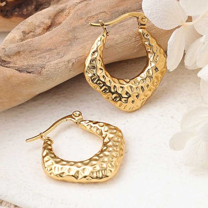 18K Gold Plated Cute Hoops Anti Tarnish Earring - Image 2