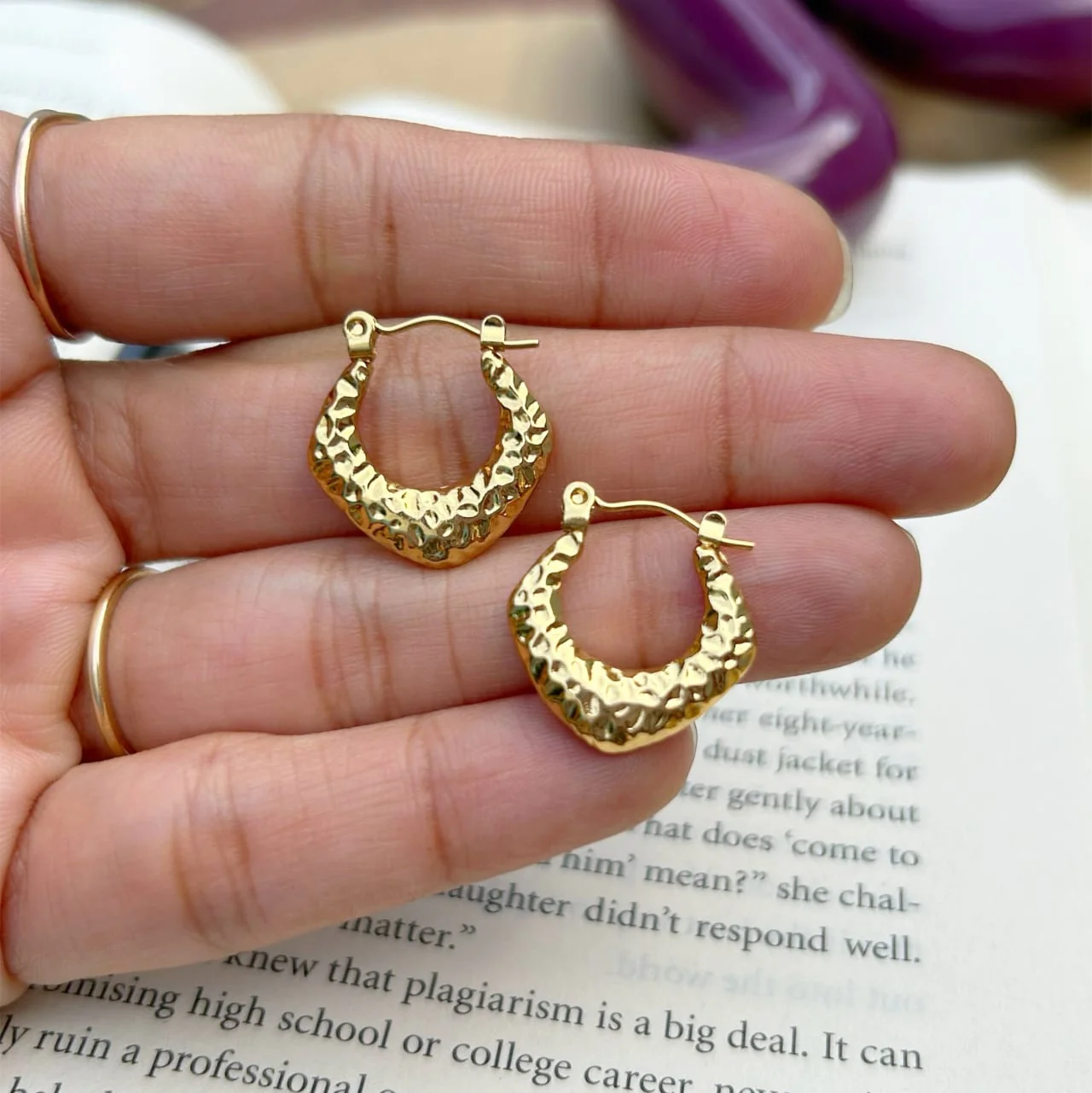 18K Gold Plated Cute Hoops Anti Tarnish Earring - Image 4