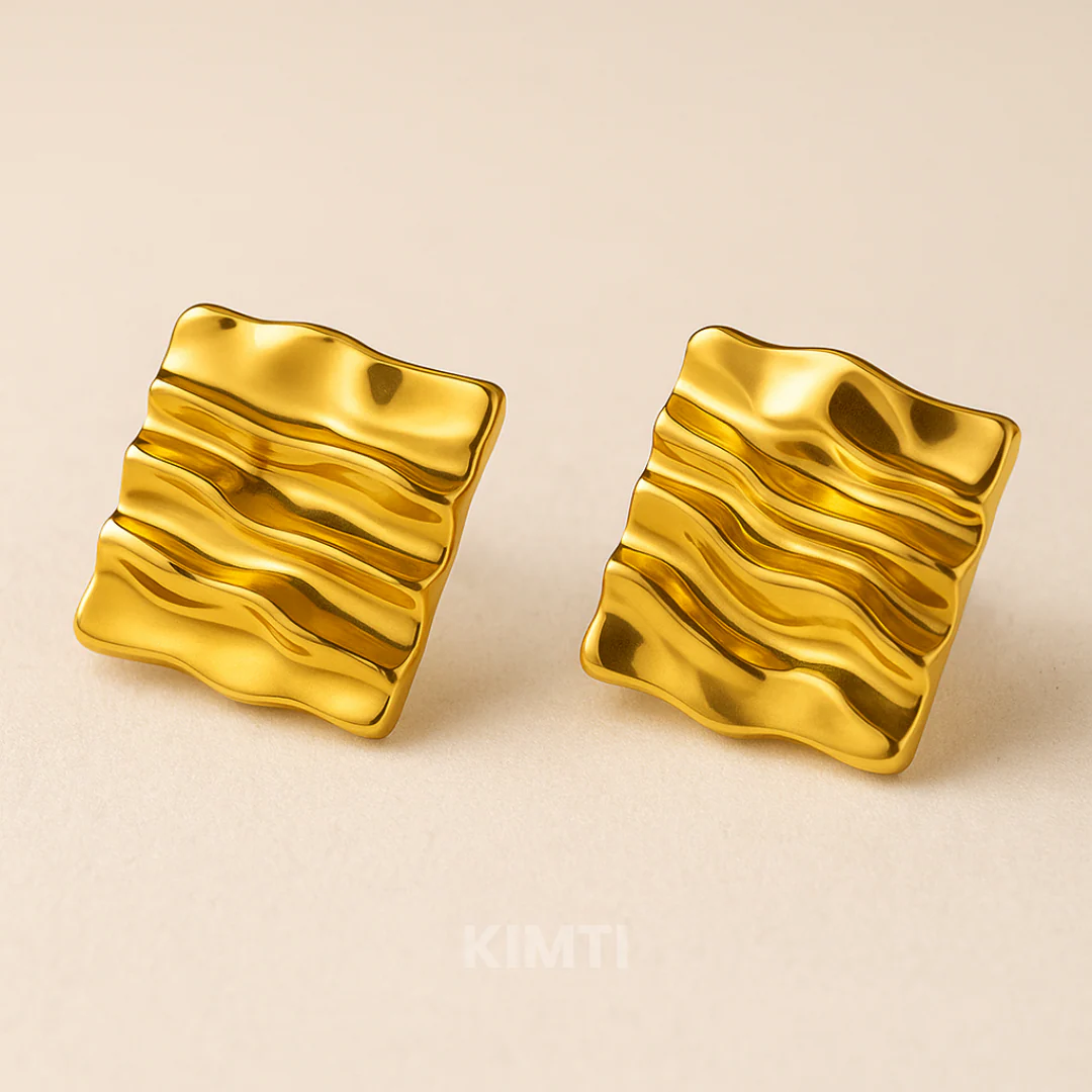 18k Gold plated Aqua Drops Anti Tarnish Earring