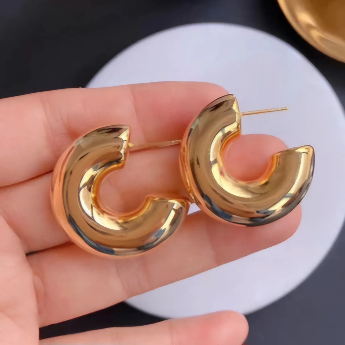 Rose Gold Hoop Earring