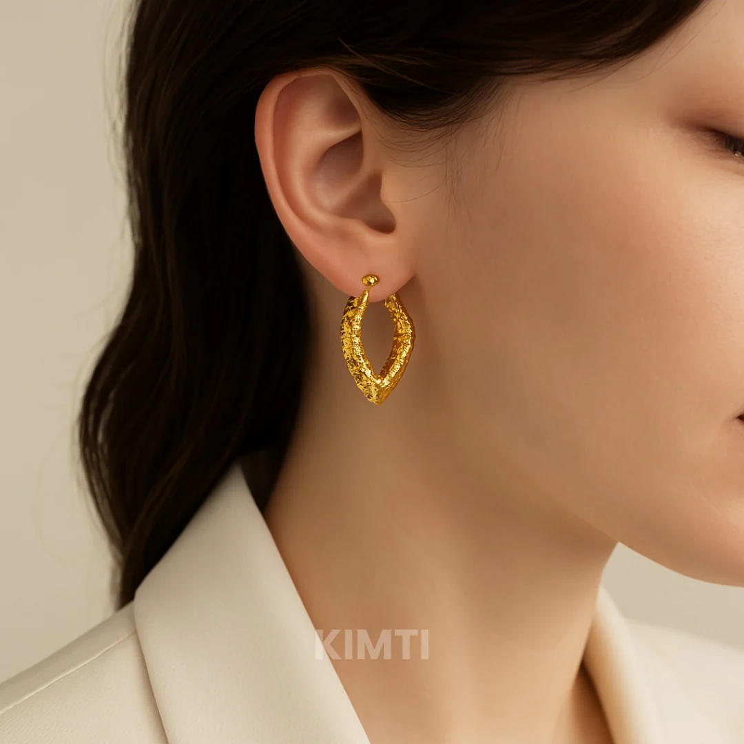 18K Gold Plated Sweet Love Hoop Anti Tarnish Earring - Image 2