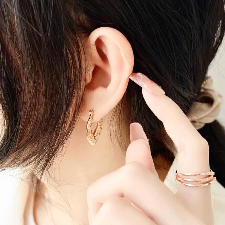 18K Gold Plated Sweet Love Hoop Anti Tarnish Earring - Image 3
