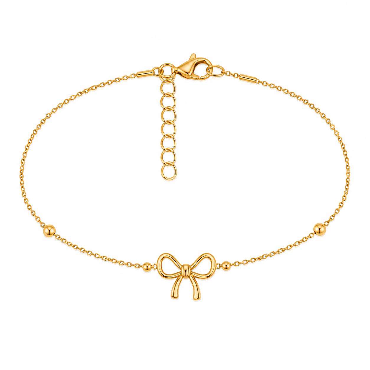 Gold Plated Bow Anklets - Image 2