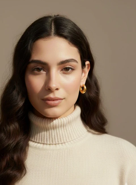 18K Gold Plated Hoops Anti Tarnish Earring - Image 2