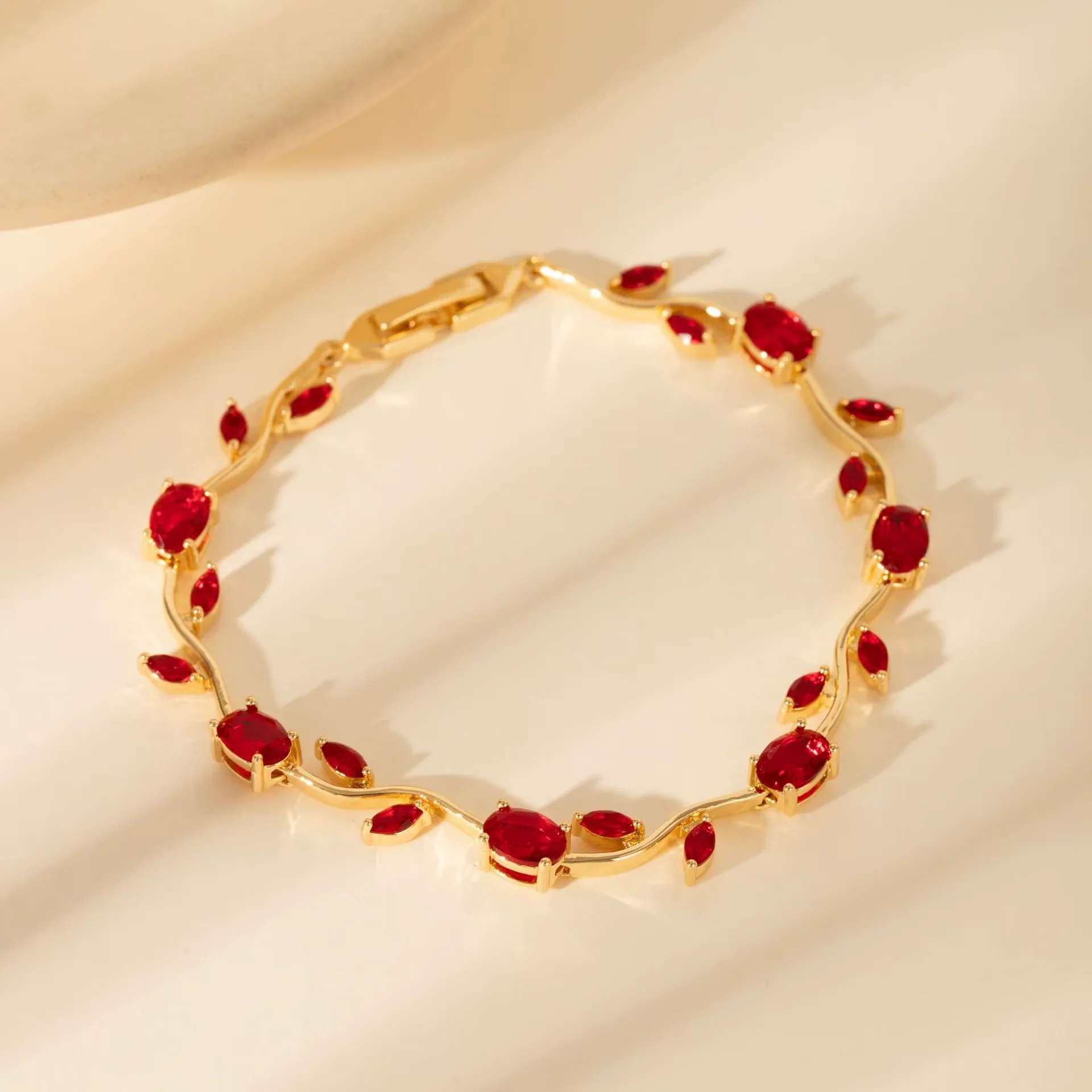 Gold Plated Cubic Zirconia Tear Drop Bangle Bracelet - Image 5