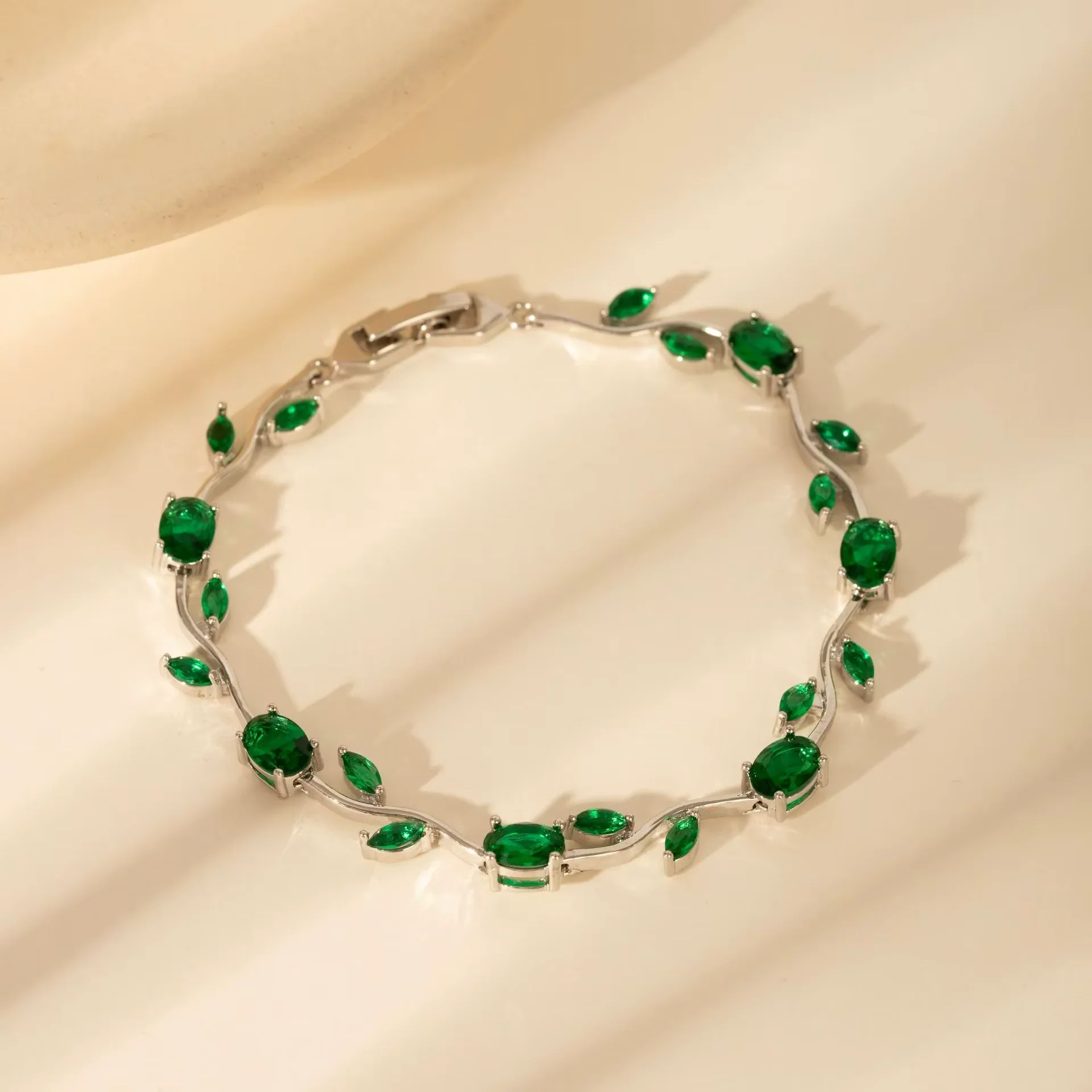 Gold Plated Cubic Zirconia Tear Drop Bangle Bracelet - Image 6