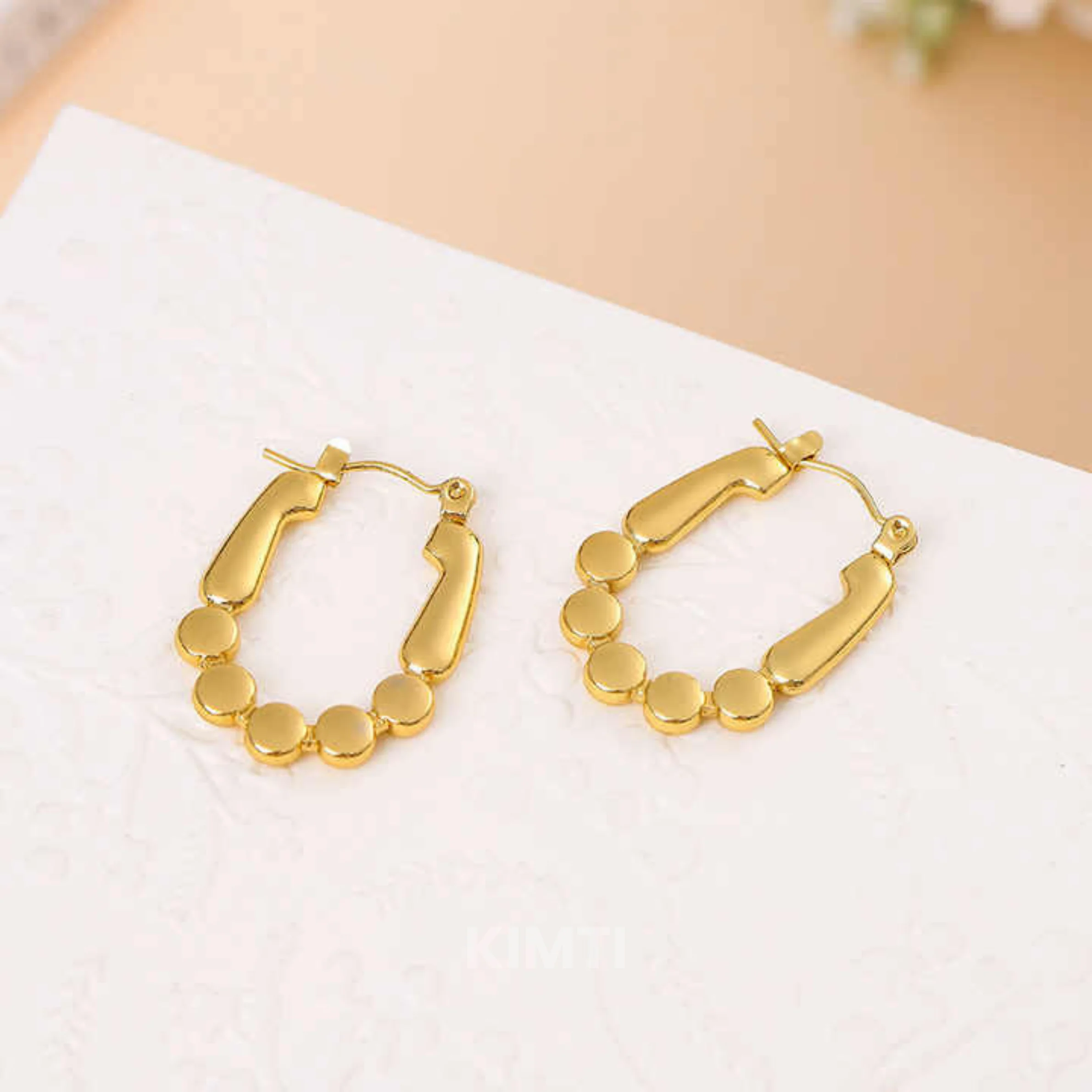 18K Gold Plated Melody Hoops Anti Tarnish Earring - Image 3