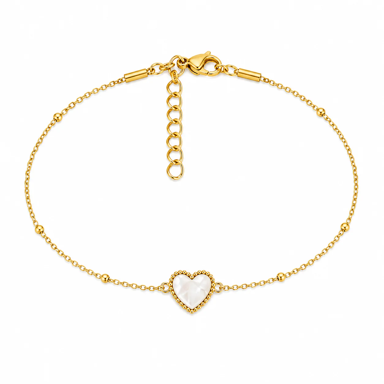 Gold Plated Heart Glow Anklet - Image 2