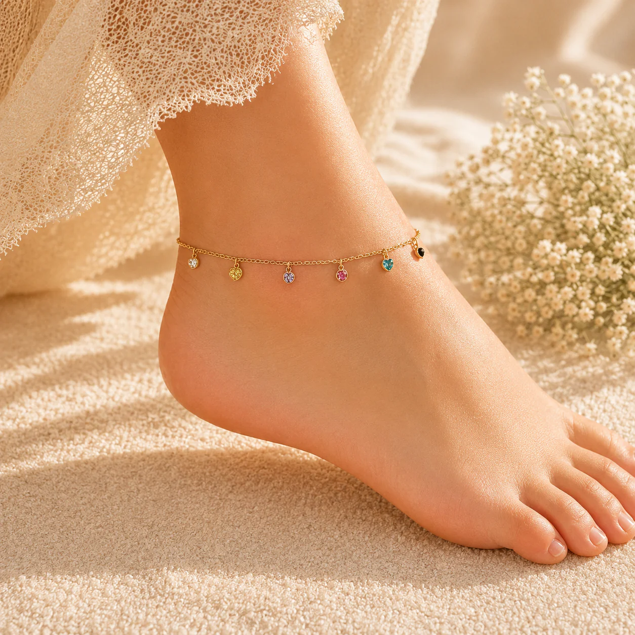Gold Plated Radiance Charm Anklet