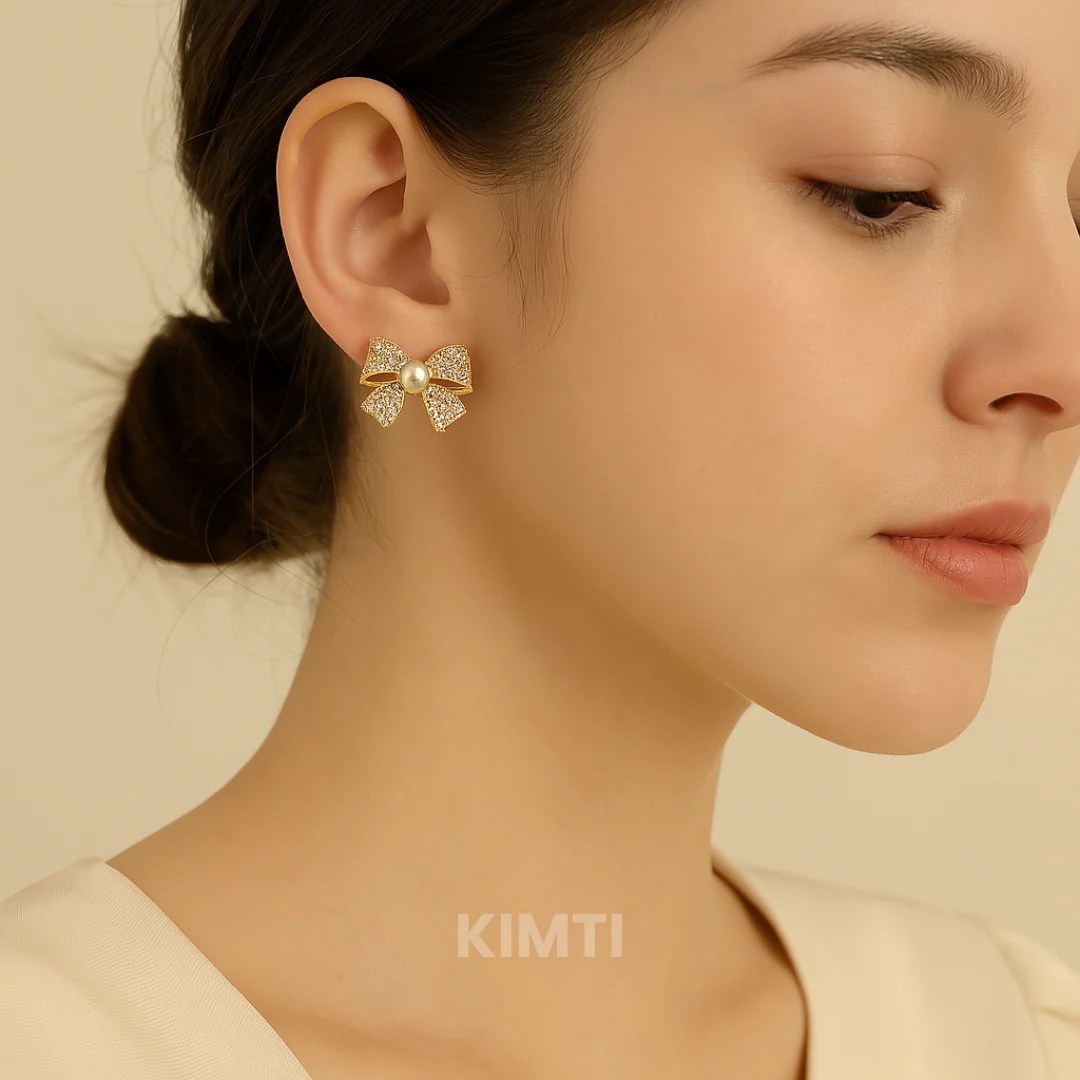 Contemporary Stone Studded Stud Earring - Image 2