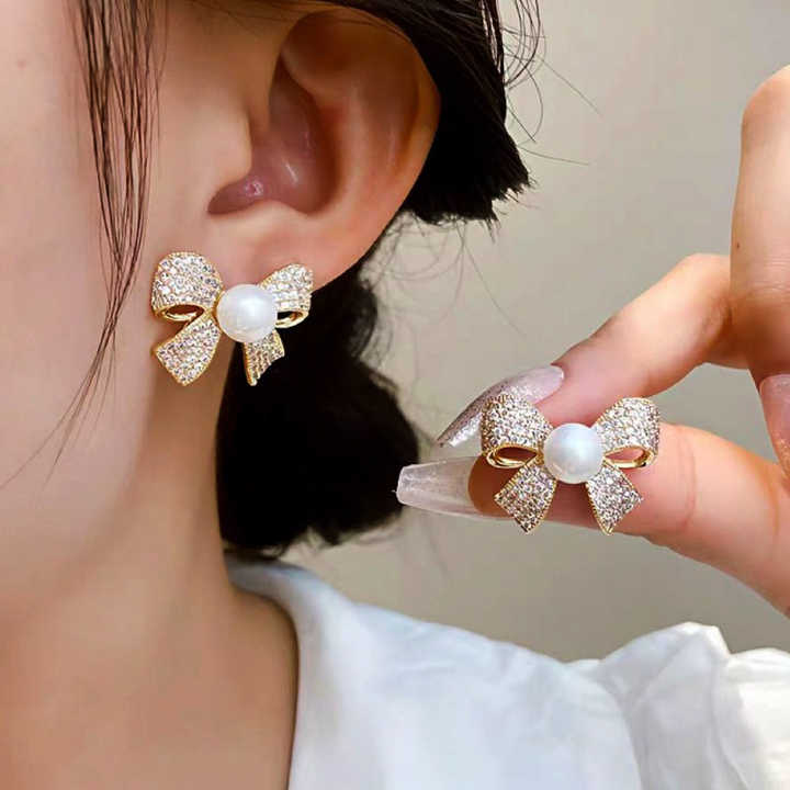 Contemporary Stone Studded Stud Earring - Image 3