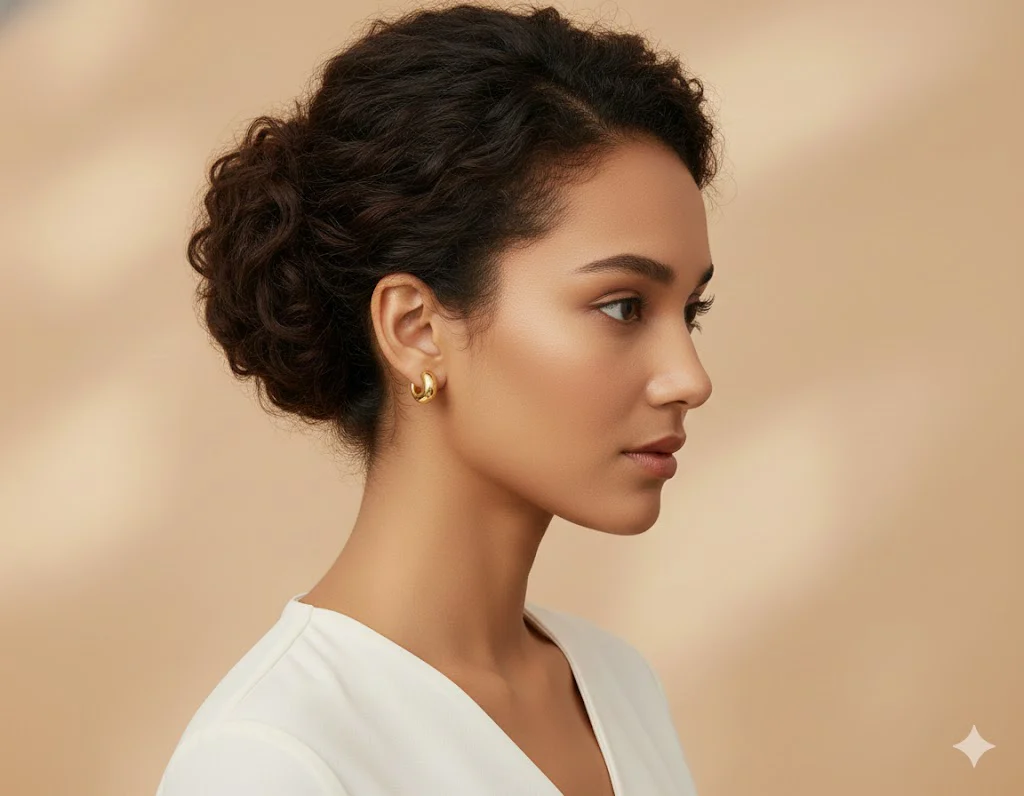 18K Gold Plated Cute Modern Hoops Anti Tarnish Earring - Image 4