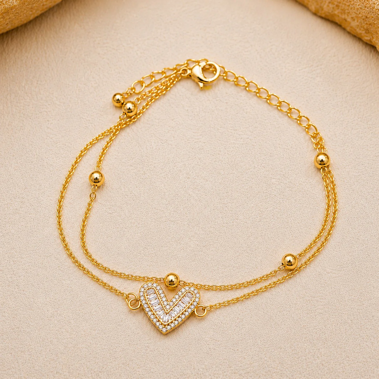 Golden Heart Sparkle Bracelet