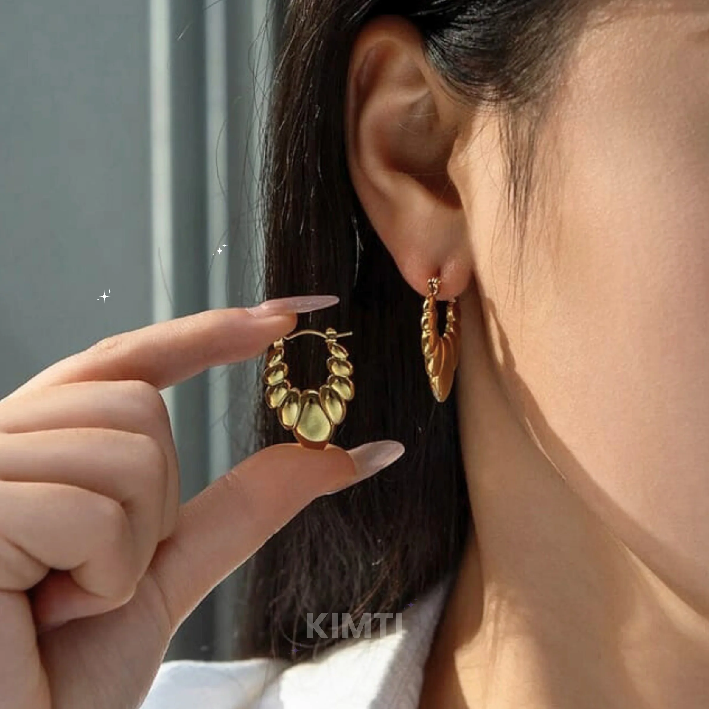 18K Gold Plated Golden Hoops Anti Tarnish Earring - Image 3