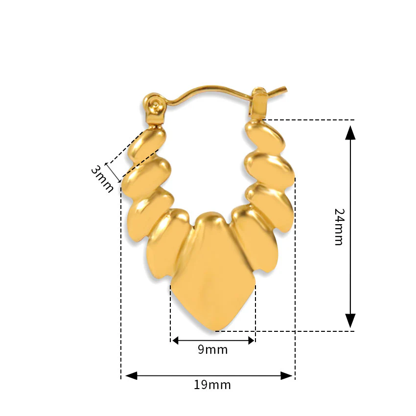18K Gold Plated Golden Hoops Anti Tarnish Earring - Image 5