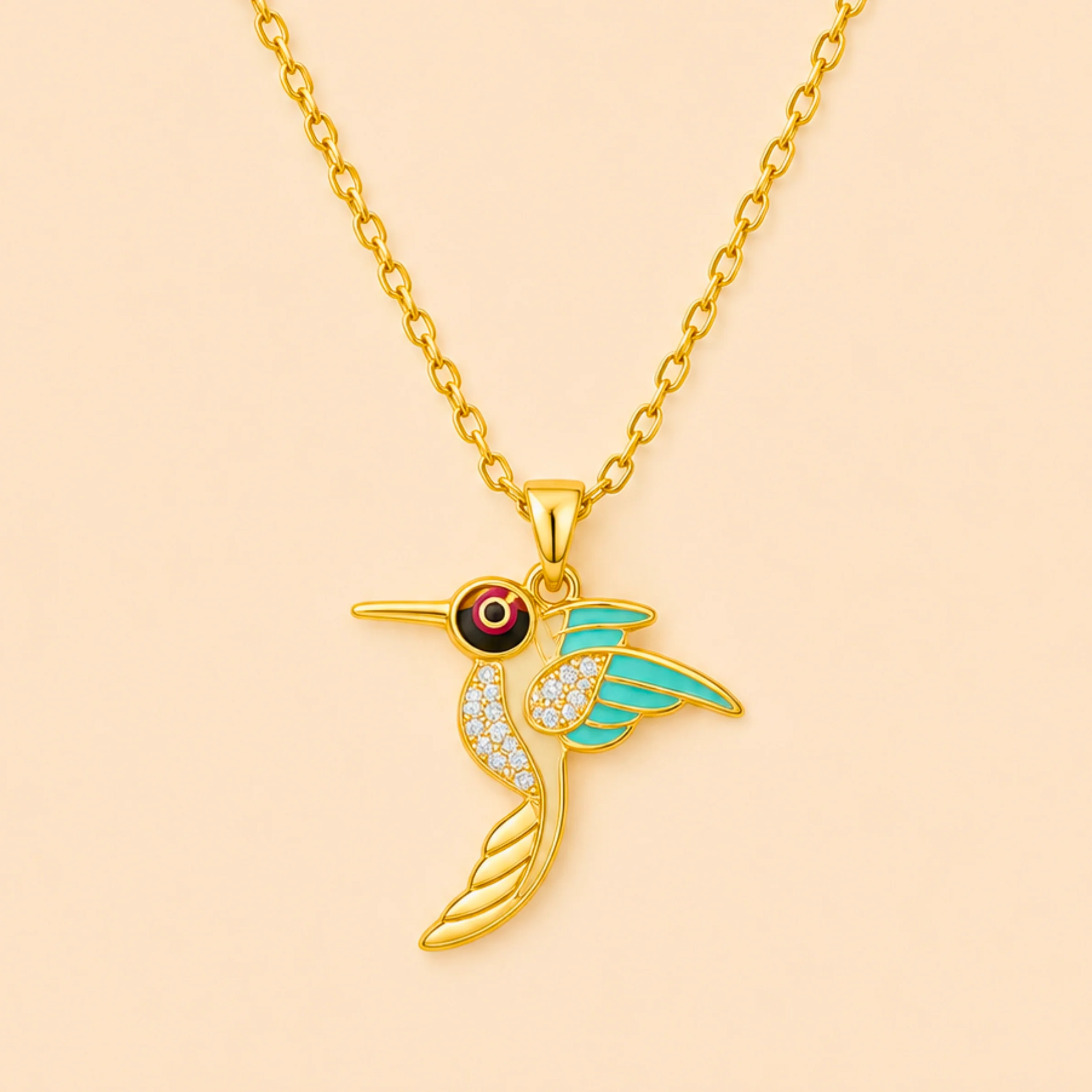 Golden Hummingbird Necklace