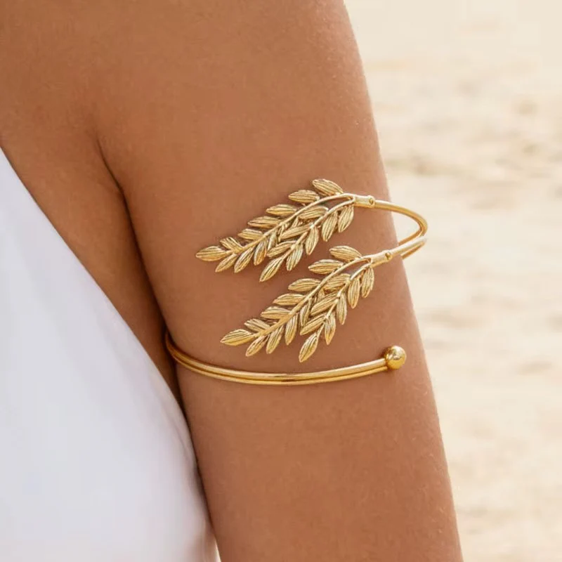 Golden Laurel Leaf Arm Cuff