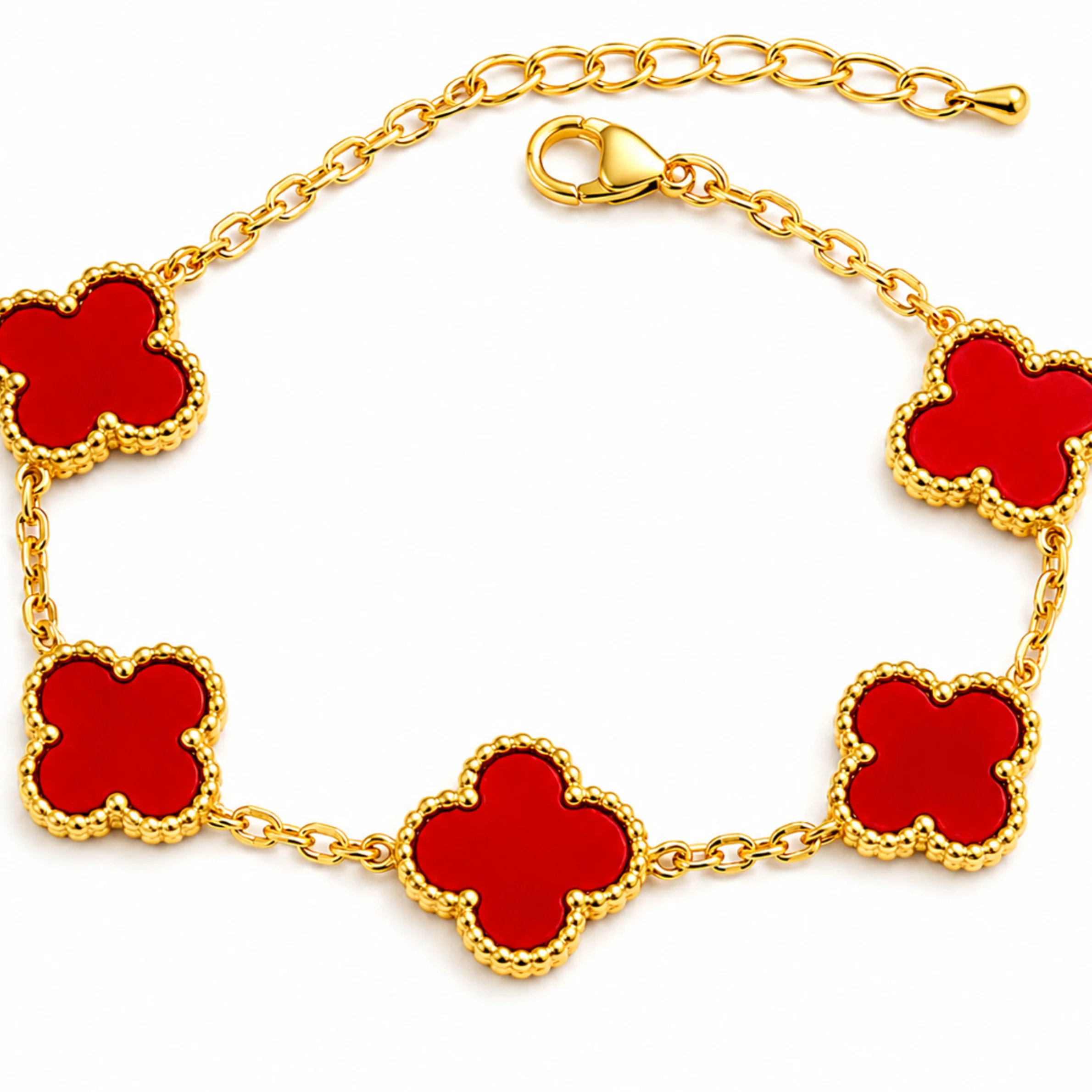 Red Clover Anti Tarnish Bracelet - Image 4