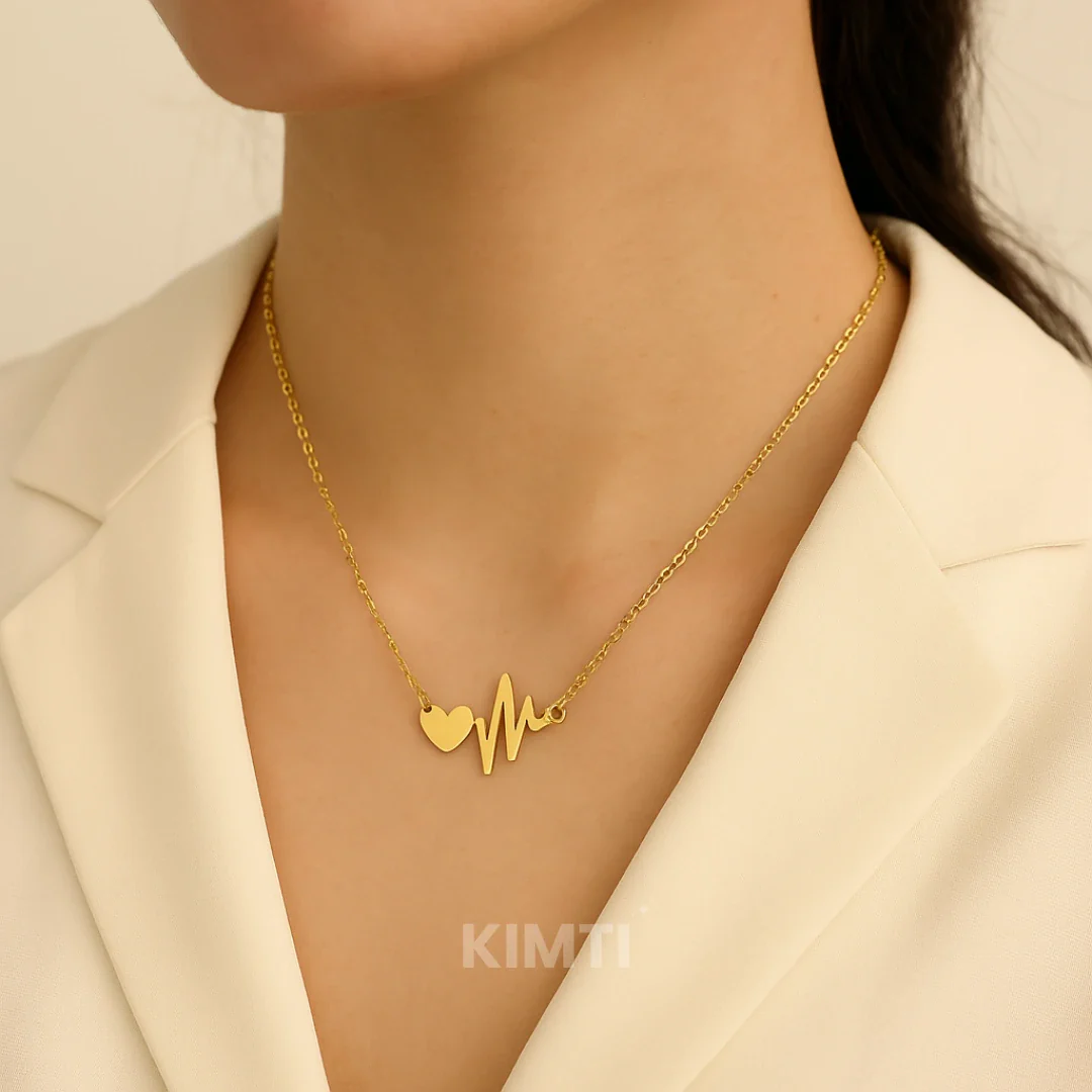 Heartbeat Gold Necklace - Image 3