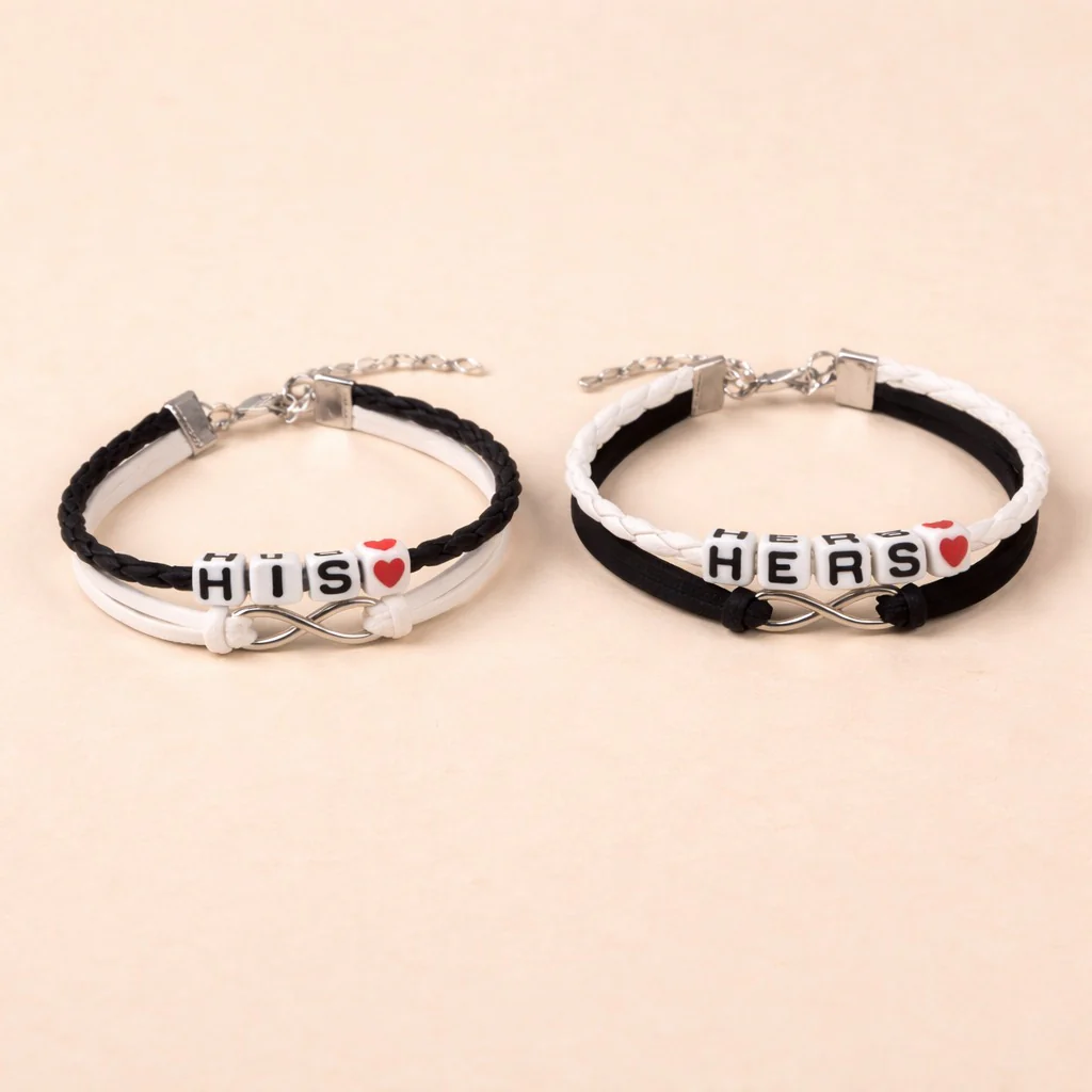 His and Hers Infinity Couple Bracelet Set - Image 2