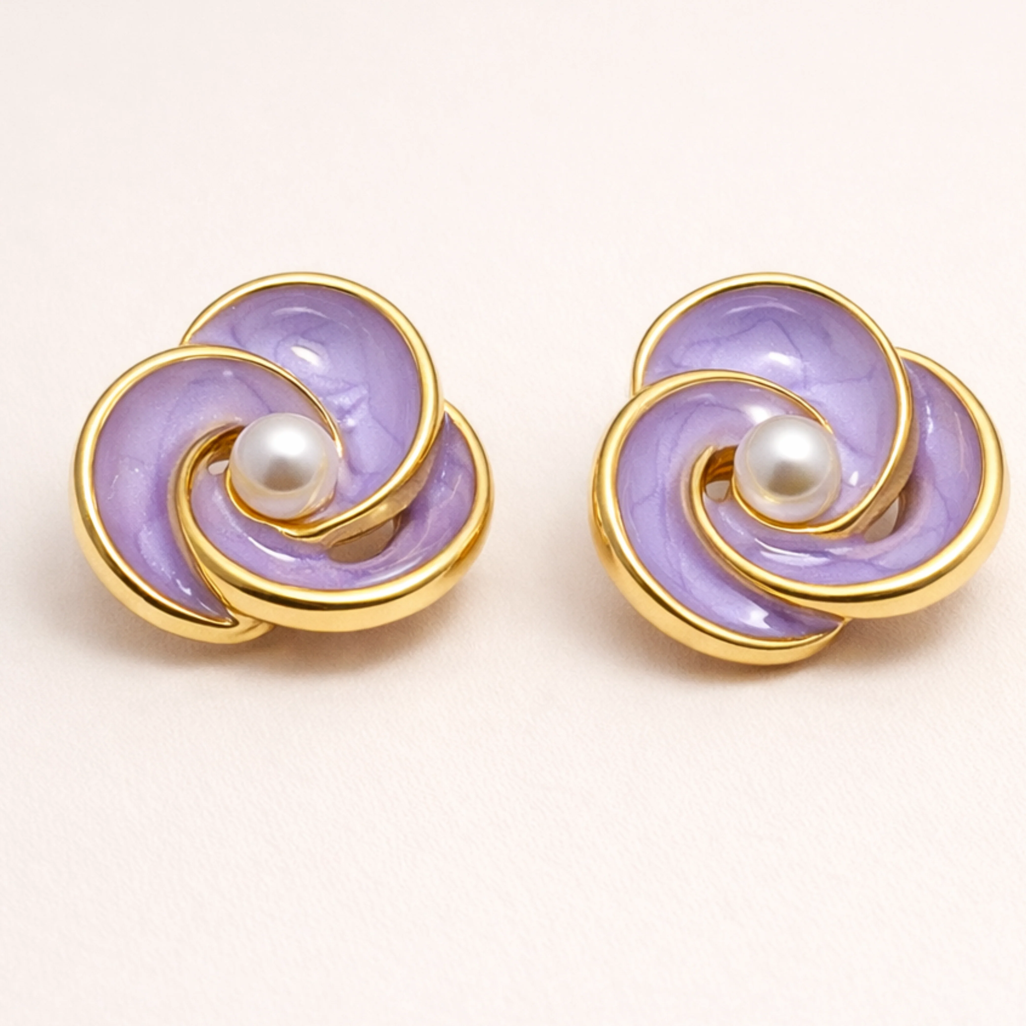 Ivory Enamel Pearl Luxe Earrings - Image 6