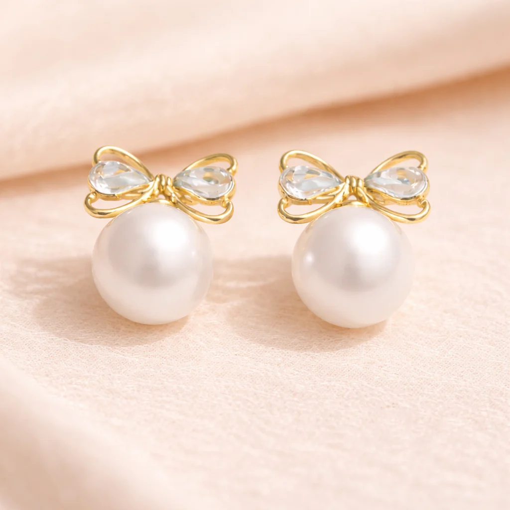 Ivory Ribbon Luxe Earrings - Image 2