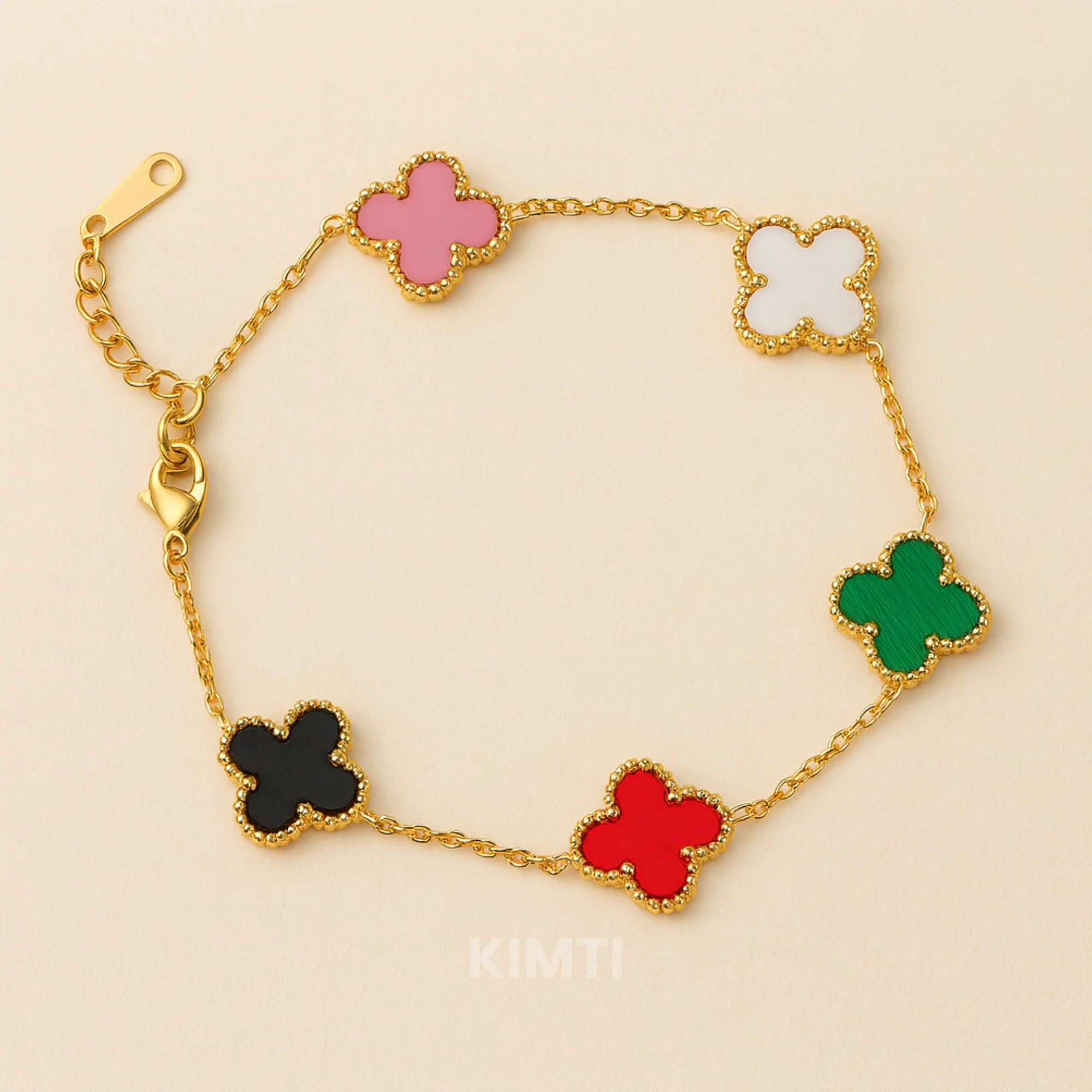 Multicolour Clover Anti Tarnish Bracelet