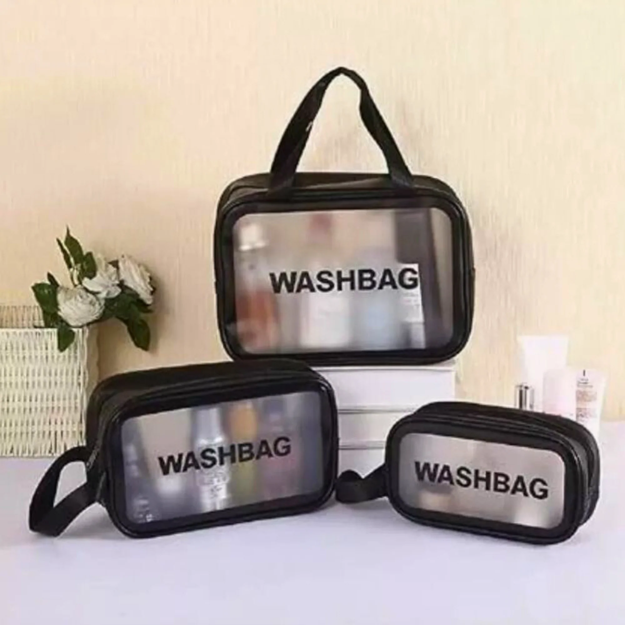 Just Rs 249 3PCS Toiletry Bag Set-Clear Wash Bag Transparen - Image 3