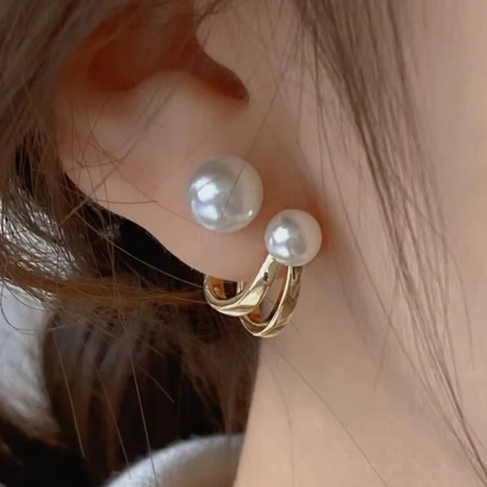 Just Rs 49 Golden Pearls Contemporary Studs Earring