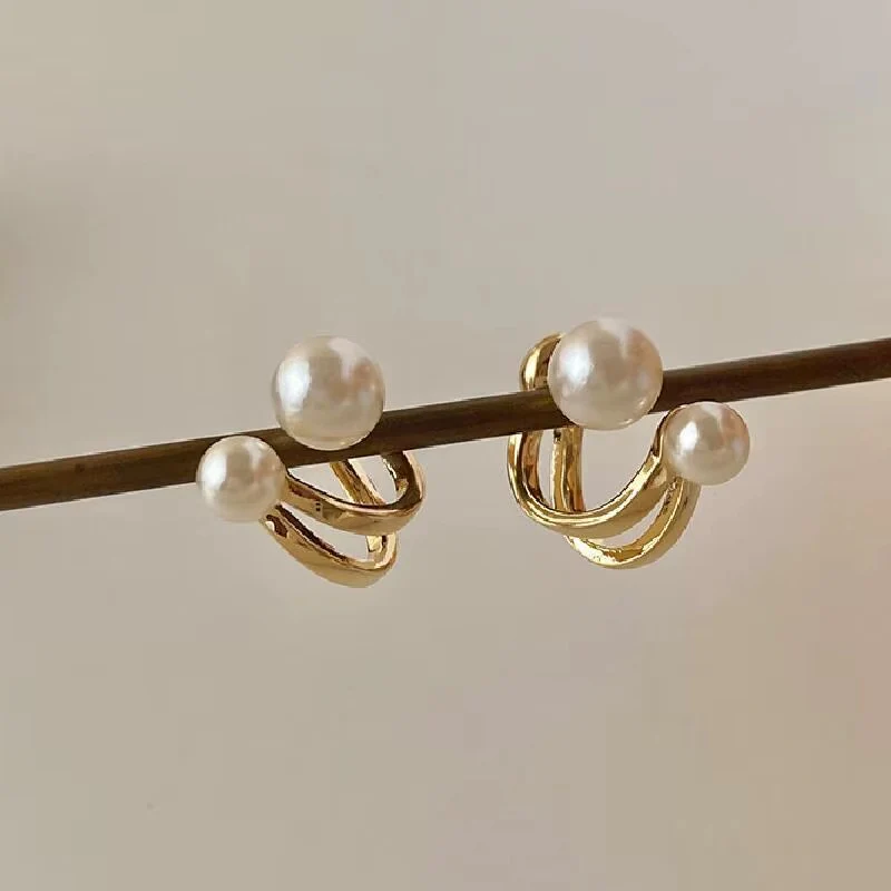 Just Rs 49 Golden Pearls Contemporary Studs Earring - Image 3