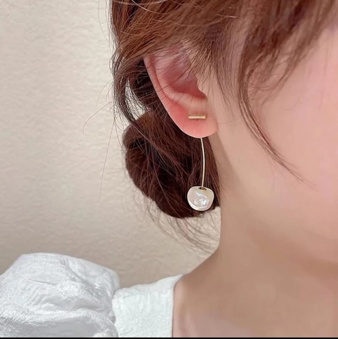 Just Rs 49 Shades Of Grey White Drop Earring - Image 2