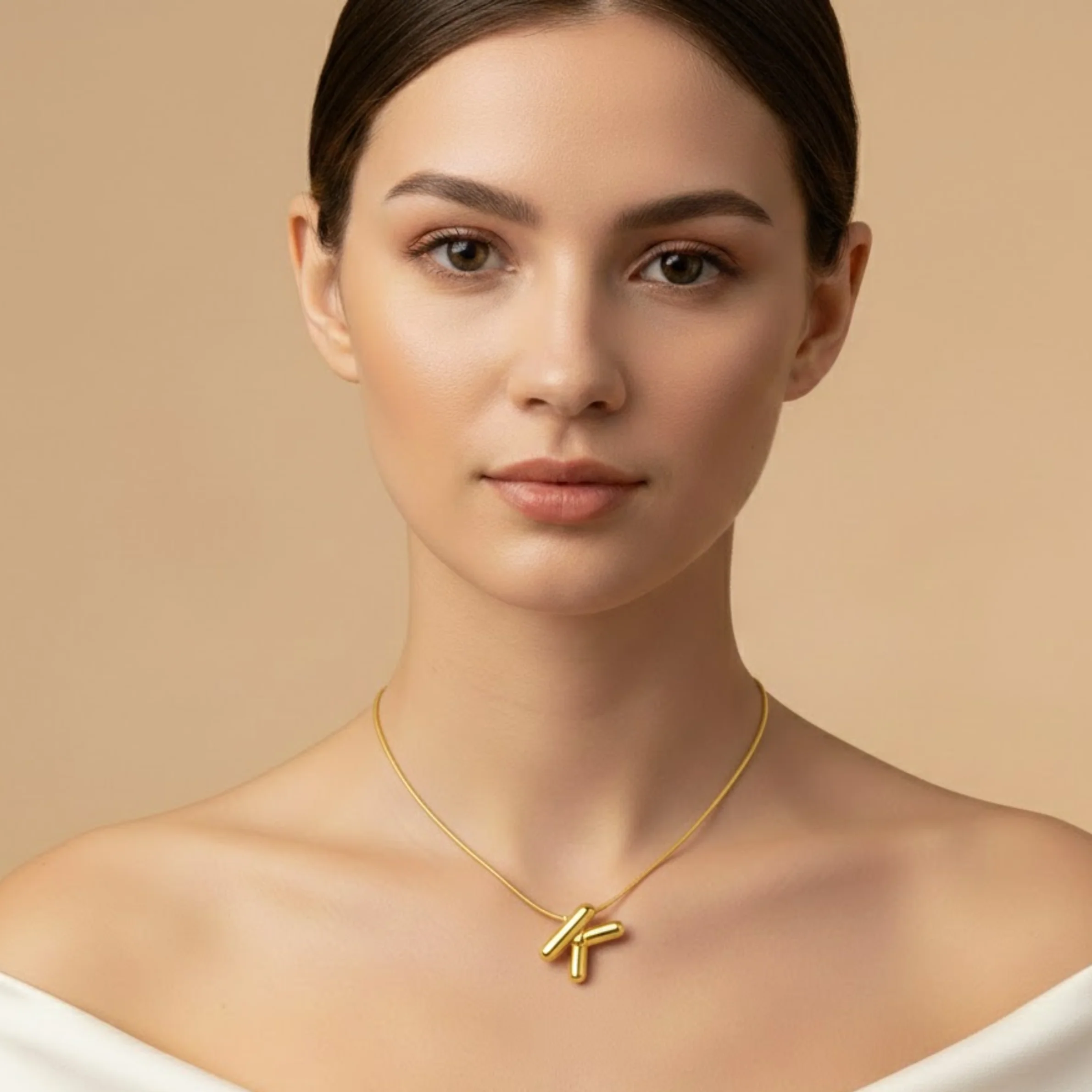 Initials Letter "K" Anti Tarnish Necklace - Image 3