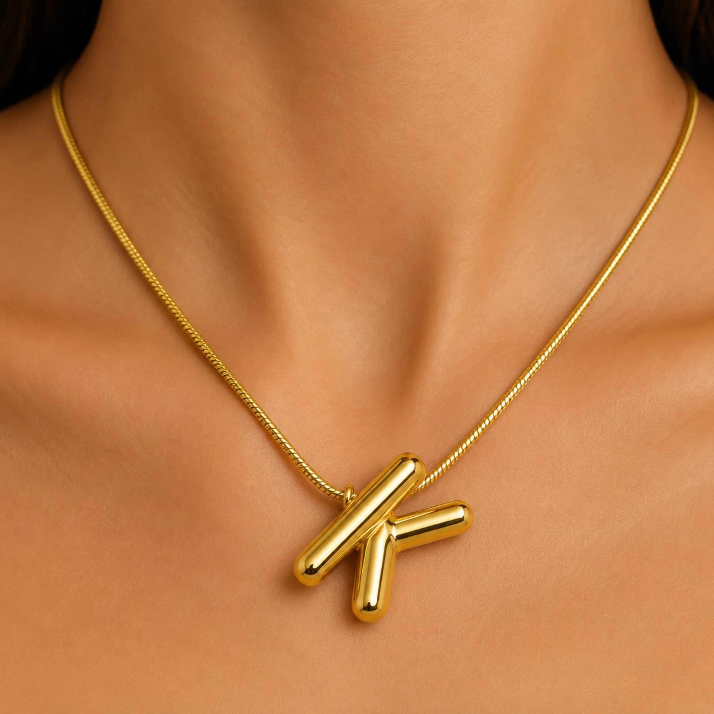 Initials Letter "K" Anti Tarnish Necklace - Image 4
