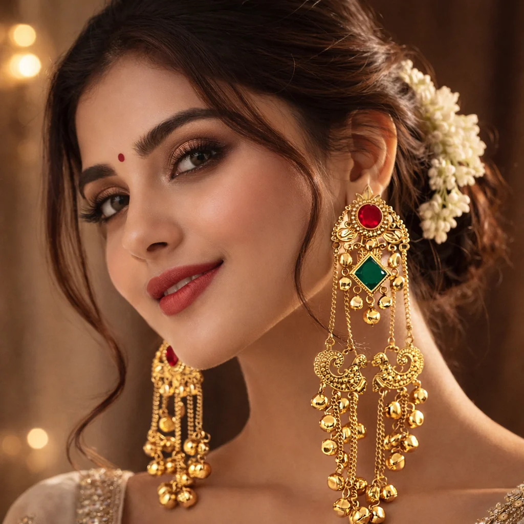 Mayuri Bells Kashmiri Earring - Image 2