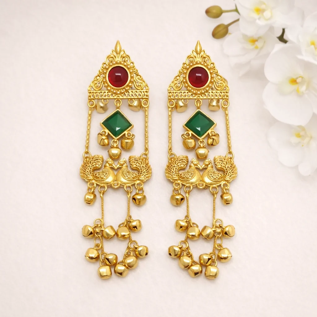 Mayuri Bells Kashmiri Earring - Image 3