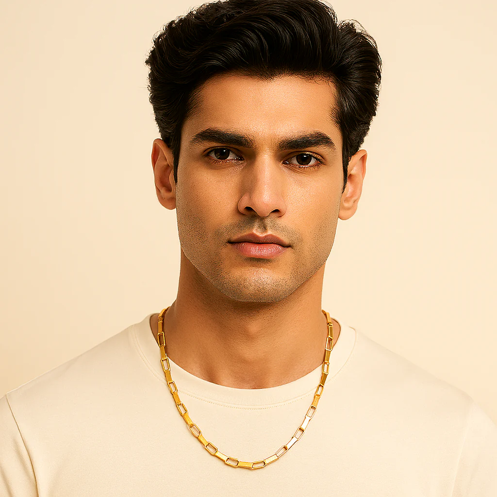 Men-18k Gold-Plated Anti Tarnish Long Link Chain - Image 4