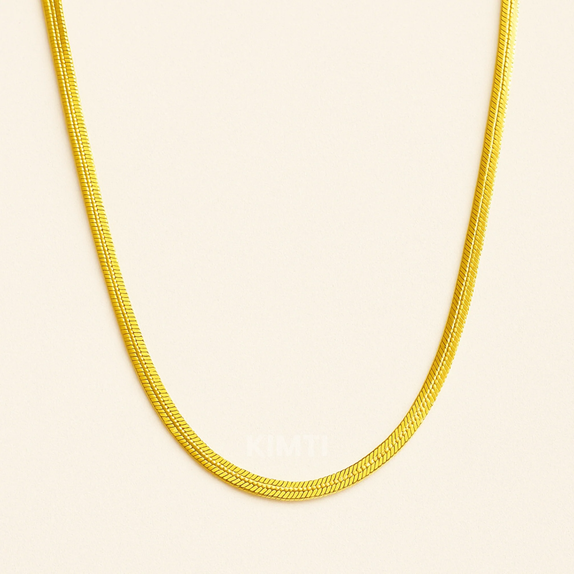 Men-18K Gold Plated Anti Tarnish Medium Size Snake Chain - Image 3