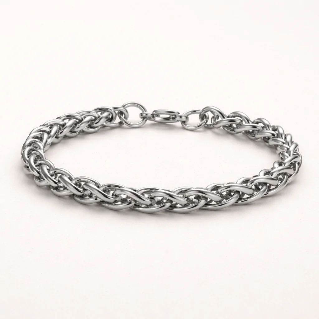 Men-18K Gold Plated Elegant Sterling Silver Chain Bracelet