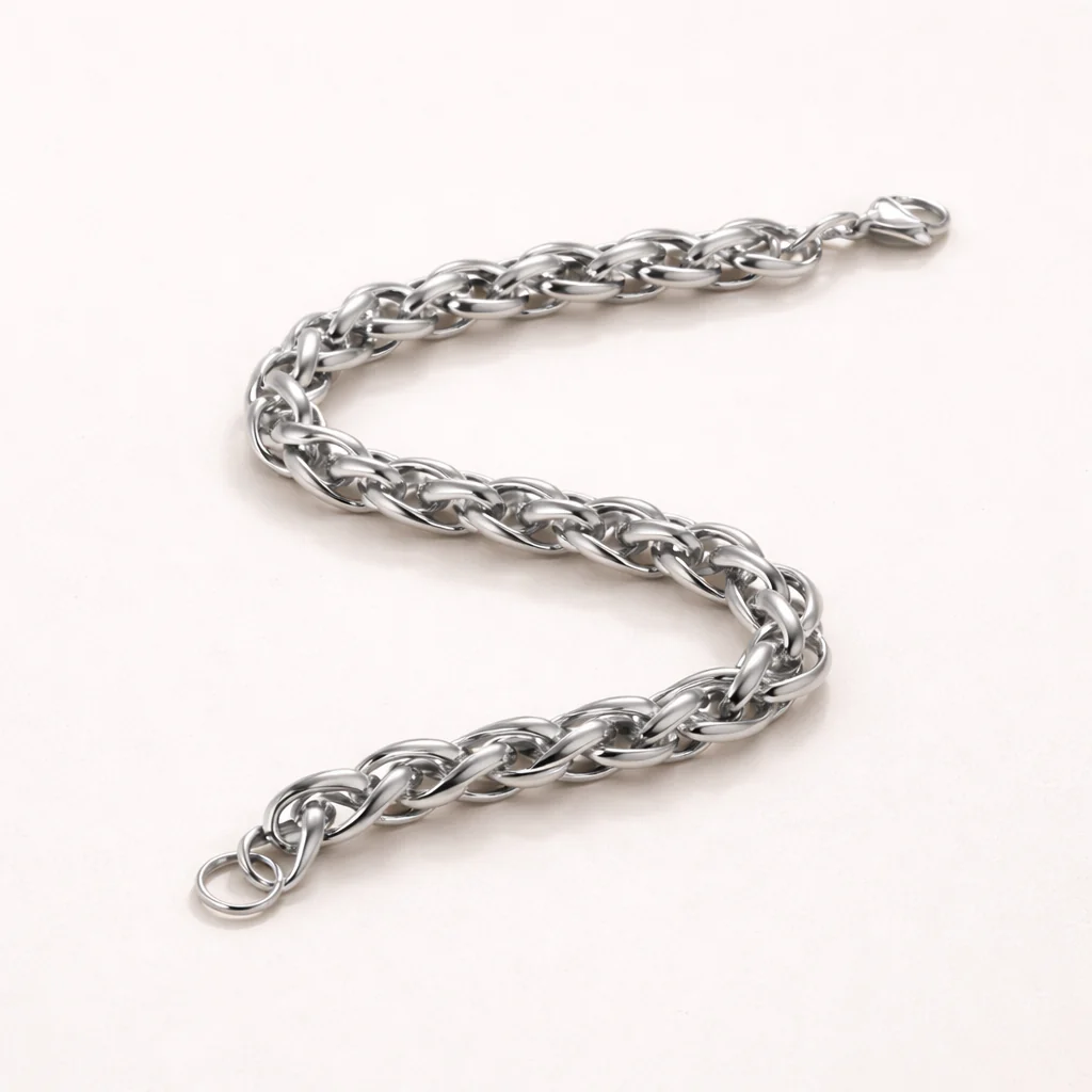 Men-18K Gold Plated Elegant Sterling Silver Chain Bracelet - Image 2