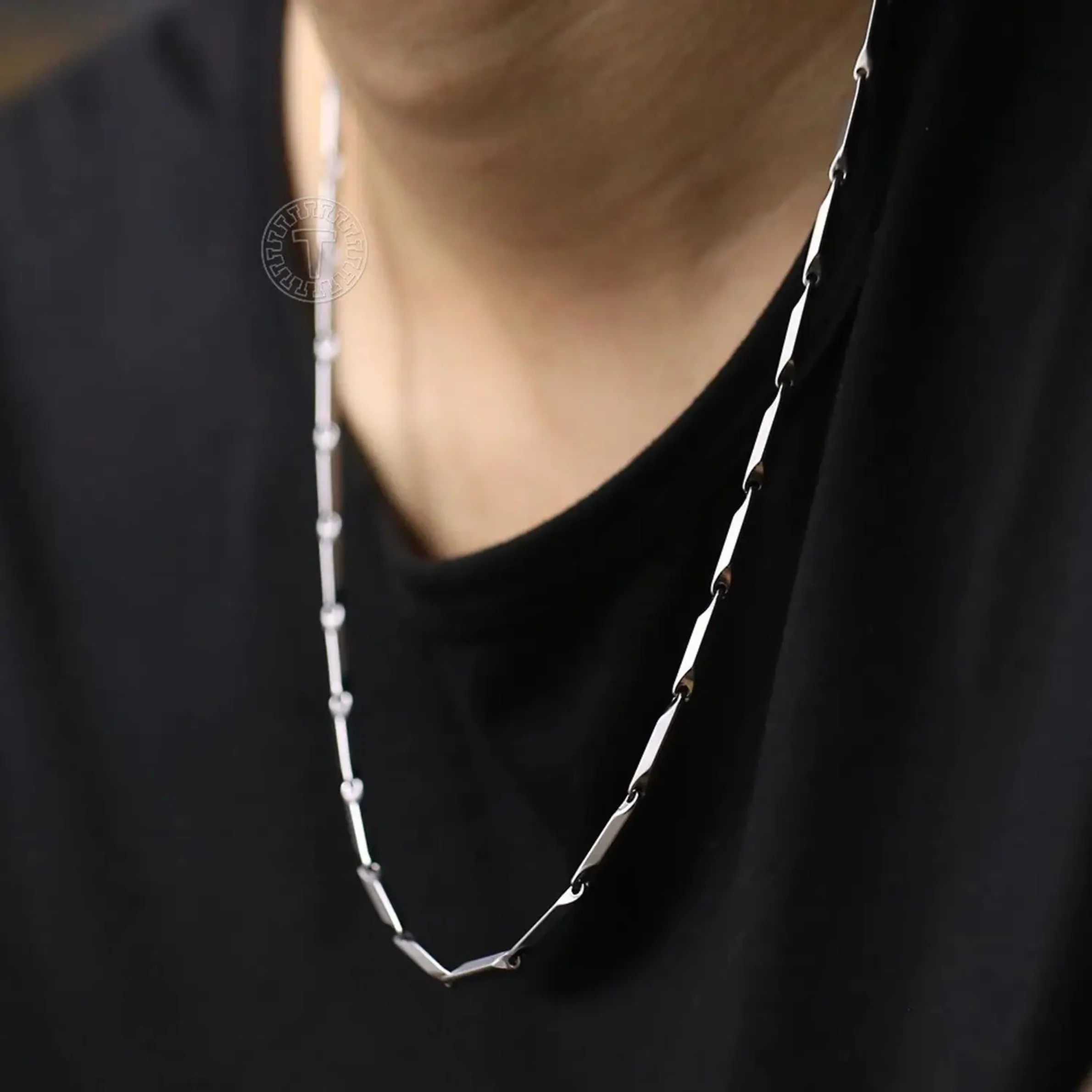 Men-High Polish Silver Finish Modern Chain - Image 3