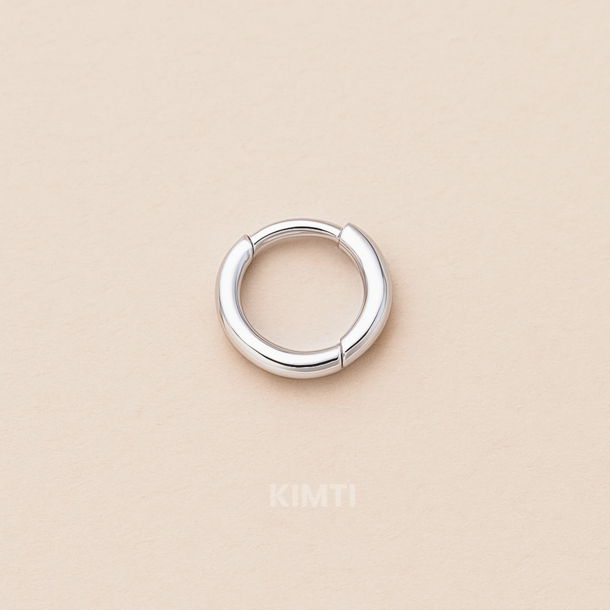 Men - Silver Hoop Earring - One Side