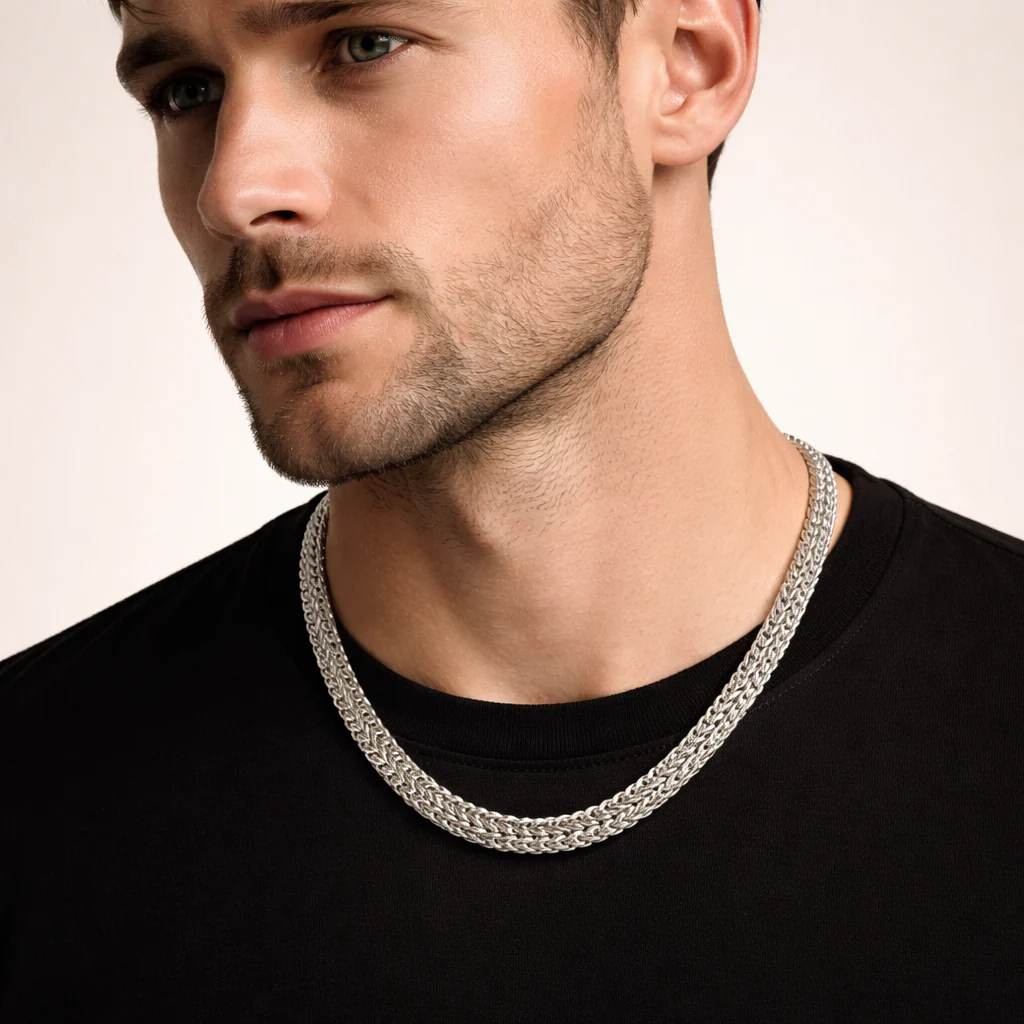 Men - Lunar Braid Necklace AntiTarnish Necklace